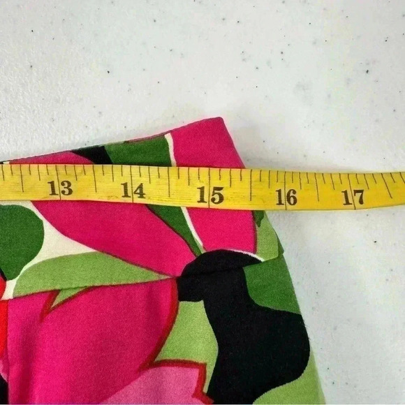 Talbots Stretch Silk/Cotton Blend Skirt Floral Colorful Print Knee Length Size 8 - Picture 7 of 11